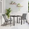 vidaXL Set da Pranzo per Giardino 3 pcs Grigio e Nero