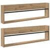 vidaXL Scaffale per riviste 2 pz Rovere artigianale 100 x 12 x 30 cm