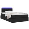 vidaXL Letto con contenitore e LED con led Nero 120 x 200 cm Tessuto