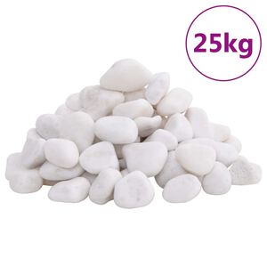 vidaXL Ciottoli Levigati 25 kg Bianchi 2-5 cm