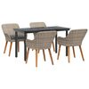 vidaXL Set da Pranzo per Giardino 5 pcs Grigio chiaro polyrattan