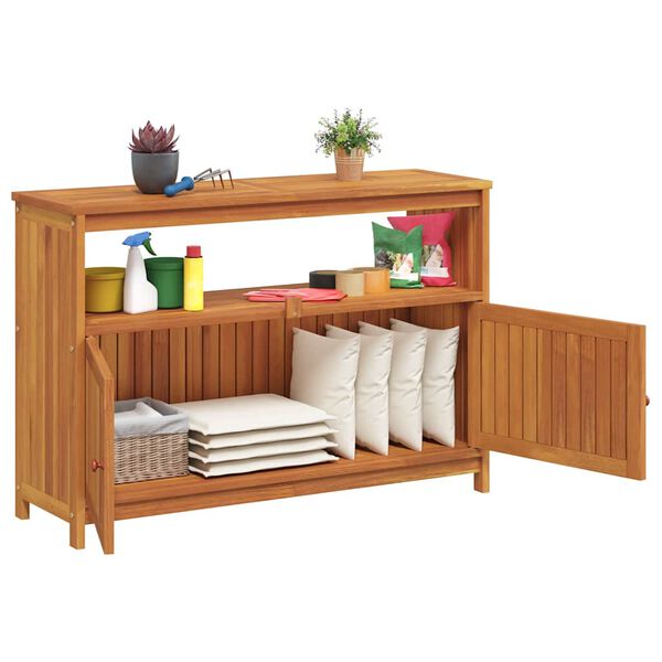 vidaXL Tavolo Consolle da Giardino 110x35x75 cm Legno Massello Acacia