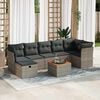vidaXL Set Divano da Giardino 8 pz con Cuscini Grigio in Polyrattan