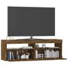 vidaXL Mobile Porta TV con Luci LED Rovere Fumo 120x35x40 cm