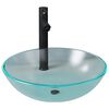 vidaXL Lavandino con Rubinetto e Piletta in Vetro Temperato Satinato