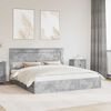 vidaXL Letto con Contenitore con testiera Grigio cemento 200 x 200 cm