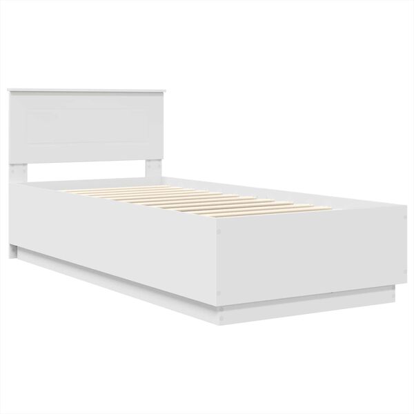 vidaXL Struttura del letto Bianco 100 x 200 cm Legno multistrato