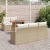 vidaXL Set Divano da Giardino 6 pcs Beige Poly Rattan