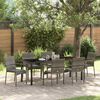 vidaXL Set da Pranzo per Giardino con cuscino 7 pcs Grigio polyrattan