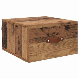 vidaXL Mobiletto da comodino a parete Legno vecchio 35 x 35 x 20 cm