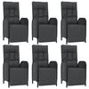 vidaXL Set da Pranzo da Giardino 7 pz Nero con Cuscini in Polyrattan