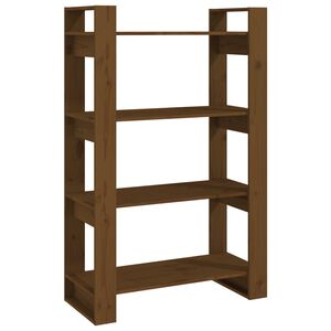 vidaXL Libreria/Divisorio Ambrato 80x35x125 cm Legno Massello di Pino