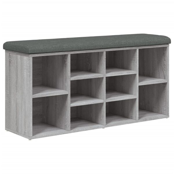 vidaXL Panca Porta Scarpe Grigio Sonoma 102x32x50 cm Legno Multistrato