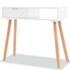 vidaXL Tavolo Consolle in Legno di Pino Massello 80x30x72 cm Bianco
