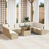 vidaXL Set Divano da Giardino 11 pcs Beige Poly Rattan