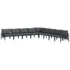 vidaXL Set Divano da Giardino 9 pz Nero Acciaio