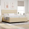 vidaXL Letto a molle con materasso Crema 200 x 200 cm Tessuto