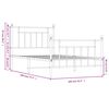 vidaXL Giroletto con Testiera e Pediera Metallo Bianco 100x190 cm