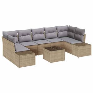 vidaXL Set Divano da Giardino 8 pcs Beige e grigio polyrattan