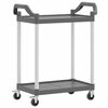 vidaXL Carrello a 2 Ripiani Grigio 81x41x92 cm in Alluminio
