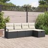 vidaXL Set Divano da Giardino con cuscino 5 pcs Nero Poly Rattan
