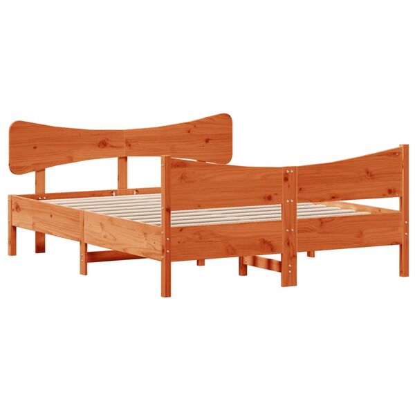 vidaXL Letto senza Materasso Marrone Cera 135x190 cm in Legno di Pino