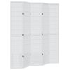 vidaXL Divisorio Ambienti 5Pannelli Bianco Legno Massello di Paulownia