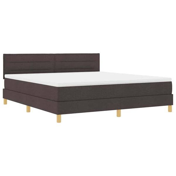 vidaXL Letto a Sorgente LED Marrone Scuro 180 x 200 cm Tessuto