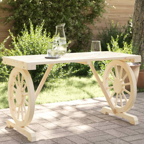vidaXL Tavolo da Giardino 115x55x65 cm in Legno Massello di Abete
