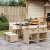 vidaXL Set da Pranzo da Giardino 9 pz con Cuscini Beige in Polyrattan
