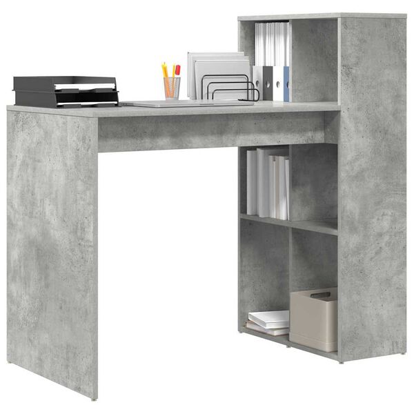 vidaXL Scrivania Grigio cemento 108 x 55 x 103.5 cm Legno multistrato