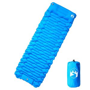 vidaXL Materasso da Campeggio Autogonfiabile con Cuscini 1 Persona Blu