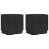 vidaXL Armadio da Notte con cassetto 2 pcs Nero 43 x 34,5 x 44,5 cm