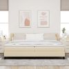 vidaXL Letto box spring con materasso Crema 200 x 200 cm Tessuto