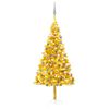 vidaXL Albero di Natale Preilluminato con Palline Oro 180 cm PET