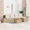 vidaXL Set Divano da Giardino con cuscino 6 pcs Beige Poly Rattan