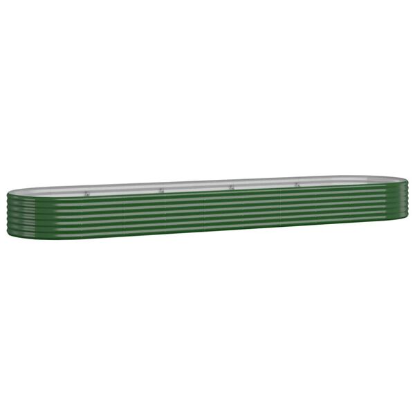 vidaXL Letto Giardino Acciaio Zincato 396x100x36 cm Verde