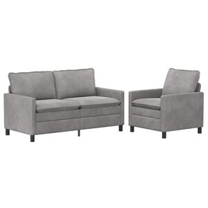 vidaXL Set di divani 2 pcs Grigio Chiaro Velluto