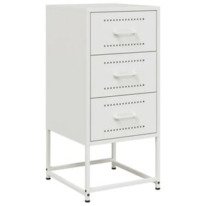 vidaXL Comodino Bianco 36x39x78 cm in Acciaio