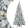 vidaXL Albero di Natale Artificiale con Rami Pieghevoli Verde 210 cm