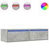 vidaXL Mobile Porta TV con Luci LED Grigio Cemento 100X35,5x25 cm