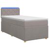 vidaXL Letto box spring con materasso Tortora 100 x 200 cm Tessuto