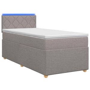 vidaXL Letto box spring con materasso Tortora 100 x 200 cm Tessuto