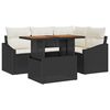 vidaXL Set Divano da Giardino 5 pz Nero polyrattan