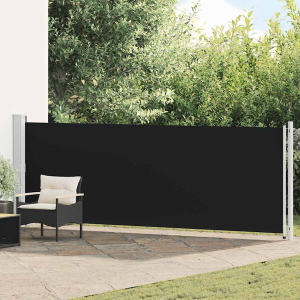 vidaXL Tenda Laterale Retrattile per Patio 140x600 cm Nera