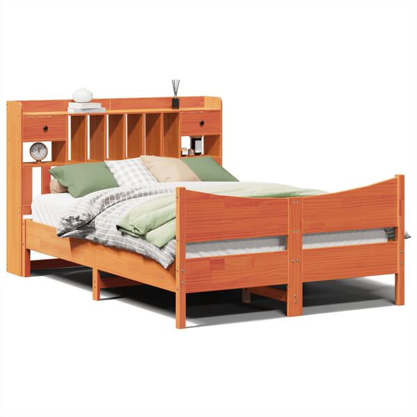 vidaXL Letto senza Materasso Marrone Cera 140x190 cm in Legno di Pino