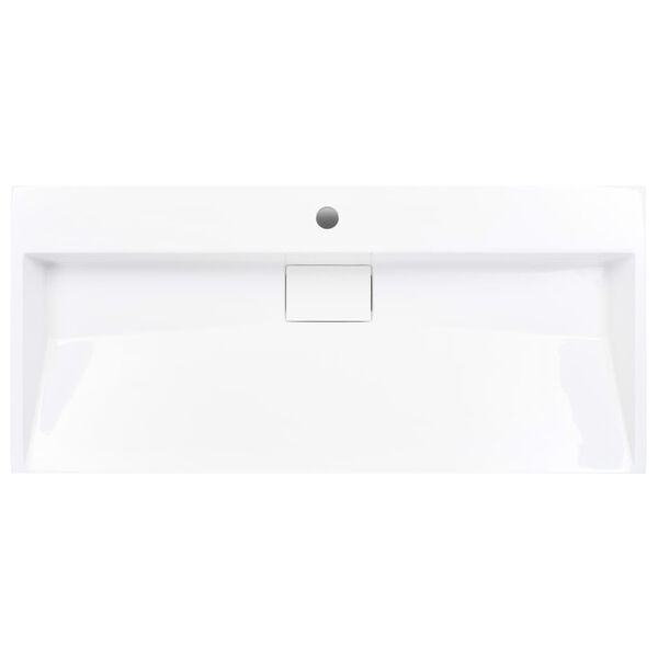 vidaXL Lavandino 100x46x11 cm Blocco in Marmo/Minerale Bianco