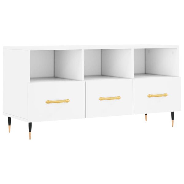 vidaXL Mobile Porta TV Bianco 102x36x50 cm in Legno Multistrato