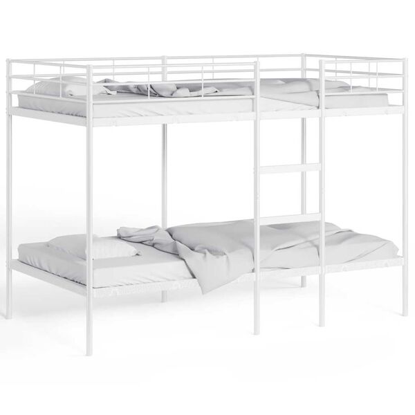 vidaXL Letto a Castello senza Materasso Bianco 107x203 cm in Acciaio