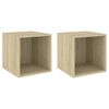 vidaXL Mobili a Muro 2pz Rovere Sonoma 37x37x37 cm Legno Multistrato